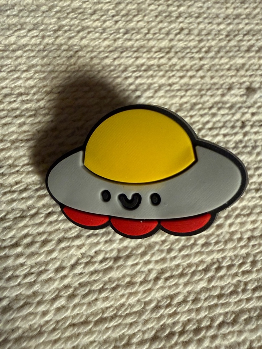 Kids Yellow & Red UFO Shoe Charm - Cute Cartoon Accessory